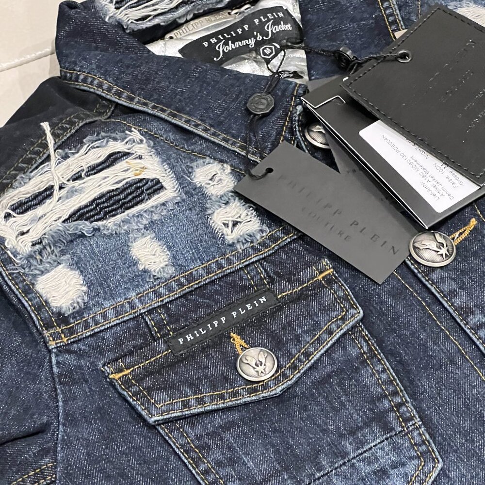 NWT - Philipp Plein Night & Day Men's Denim Jacket🎸 - Picture 8 of 11